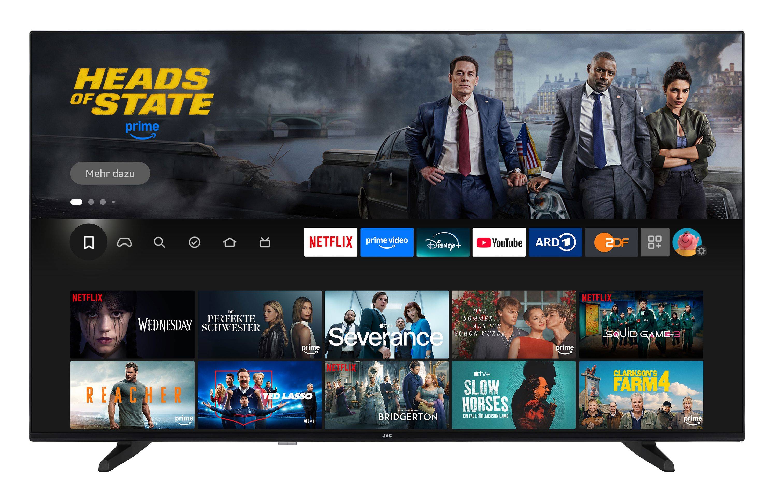 JVC Fernseher 55 Zoll Fire TV 4K QLED Smart TV mit Dolby Vision HDR, Dolby Atmos und Alexa Built-In