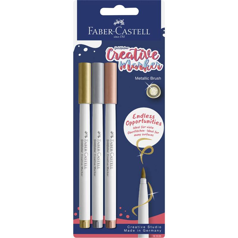 FABER-CASTELL Creative Marker GOLDFABER, 3er Blister