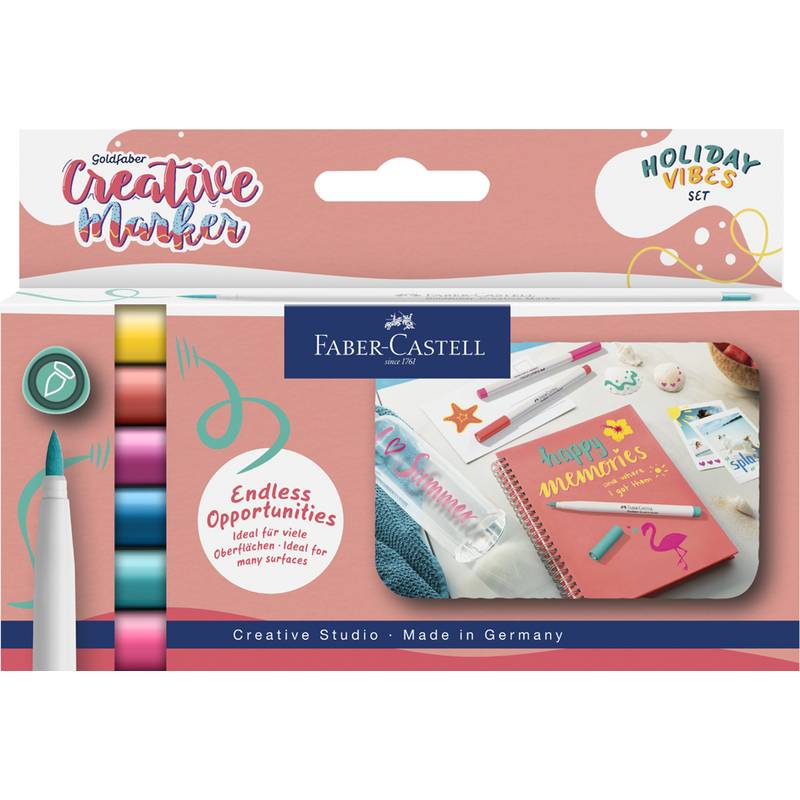 FABER-CASTELL Creative Marker GOLDFABER, 6er Etui Holiday