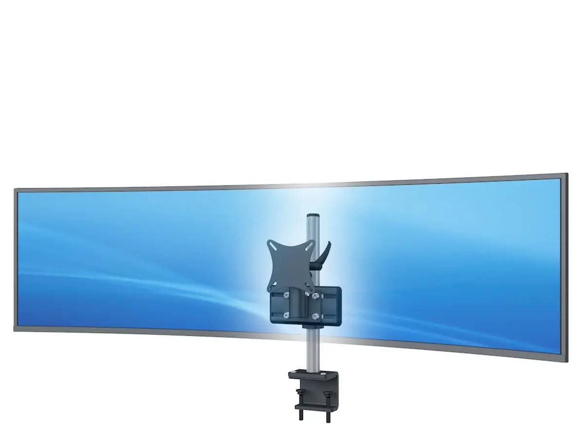 Curved Monitorhalter Flat bis 49" für 1 Bildschirm mit Tischklemme