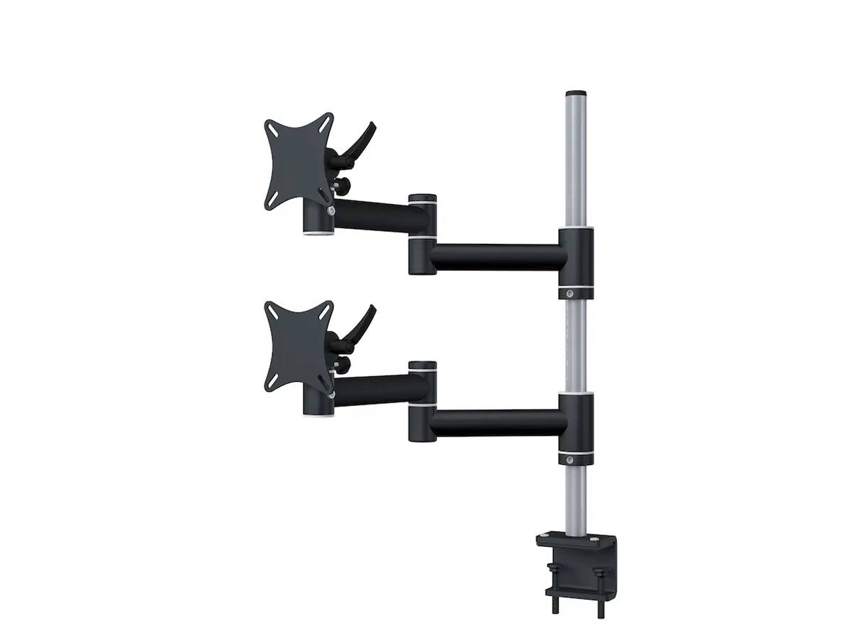 Curved Monitorhalter bis 49" für 2 Bildschirme mit Tischklemme