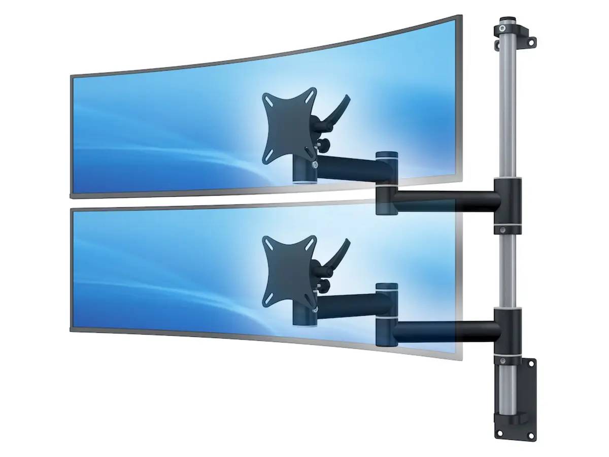 Curved Monitorhalter bis 49" für 2 Bildschirme mit Wandhalterung