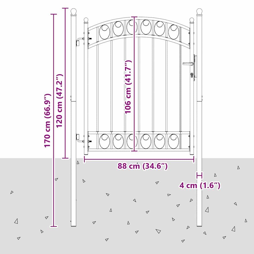 vidaXL Zauntor Emmen Grau 150 x 100 cm Pulverbeschichteter Stahl