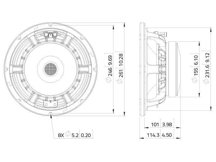 LAVOCE WAF102.50A 10 Zoll Woofer, Ferrit, Alukorb