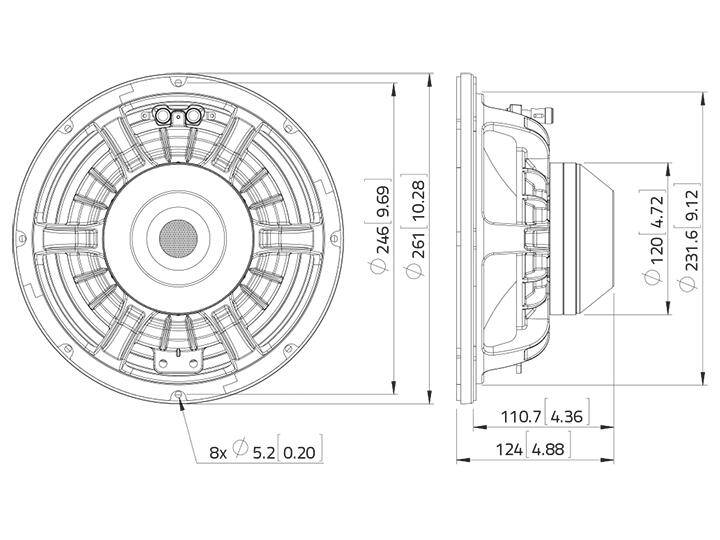 LAVOCE WAN102.50 10 Zoll Woofer, Neodym, Alukorb