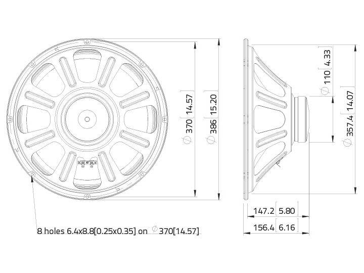 LAVOCE LBASS15-15 15 Zoll Bassgitarrenlautsprecher, Ferrit