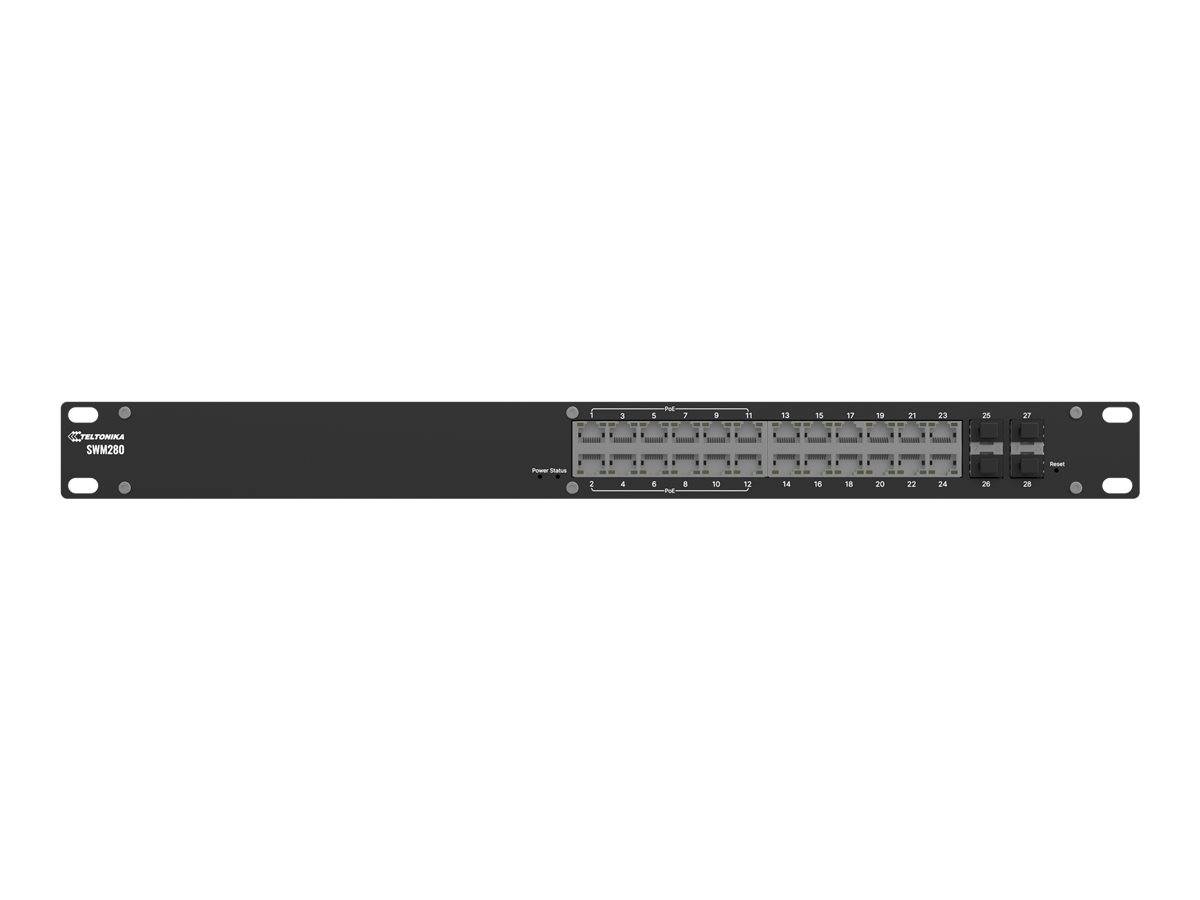 Teltonika SWM280 - Switch - L2+ - managed - 24 x 10/100/1000 (12 PoE+)+ 4 x