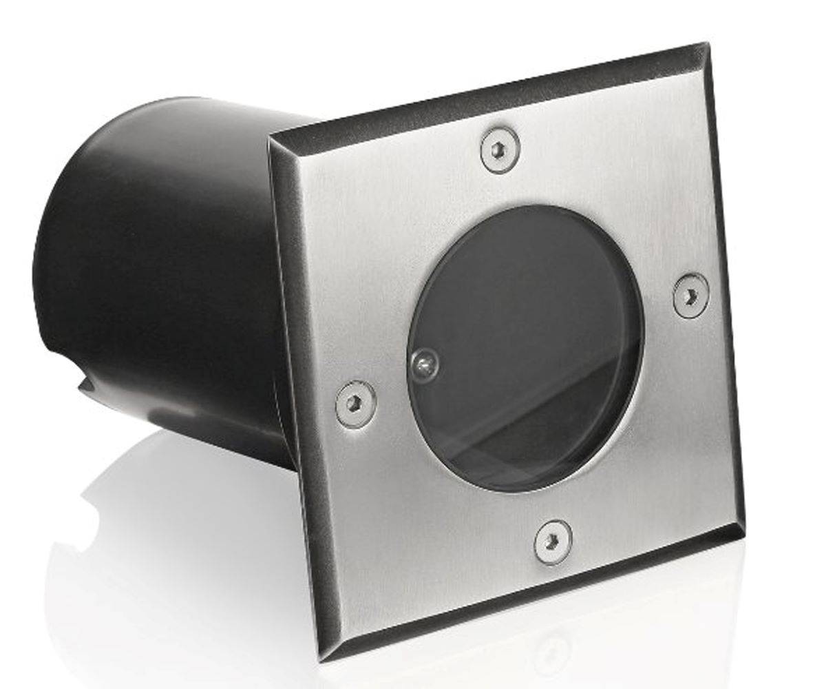 1380 Bodeneinbau Strahler befahrbar eckig starr 110x110mm Edelstahl