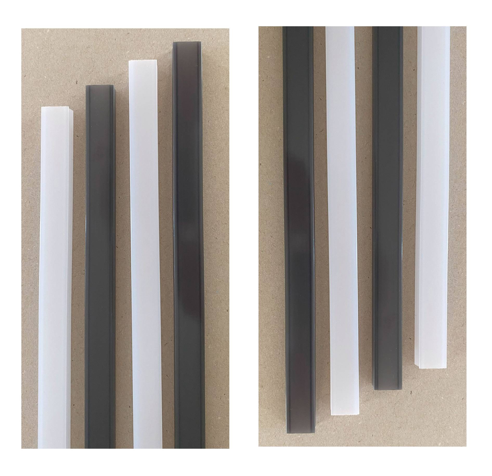 5548 LED Leuchte 6x40cm 6xU-Schiene weiß + schwarz Netzteil rot