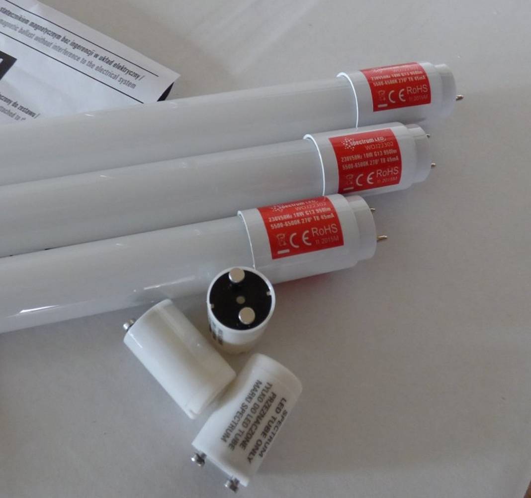 7606 LED Röhren SET 60 cm 10 Watt kalt weiß 950 Lumen 3Stück 230Volt