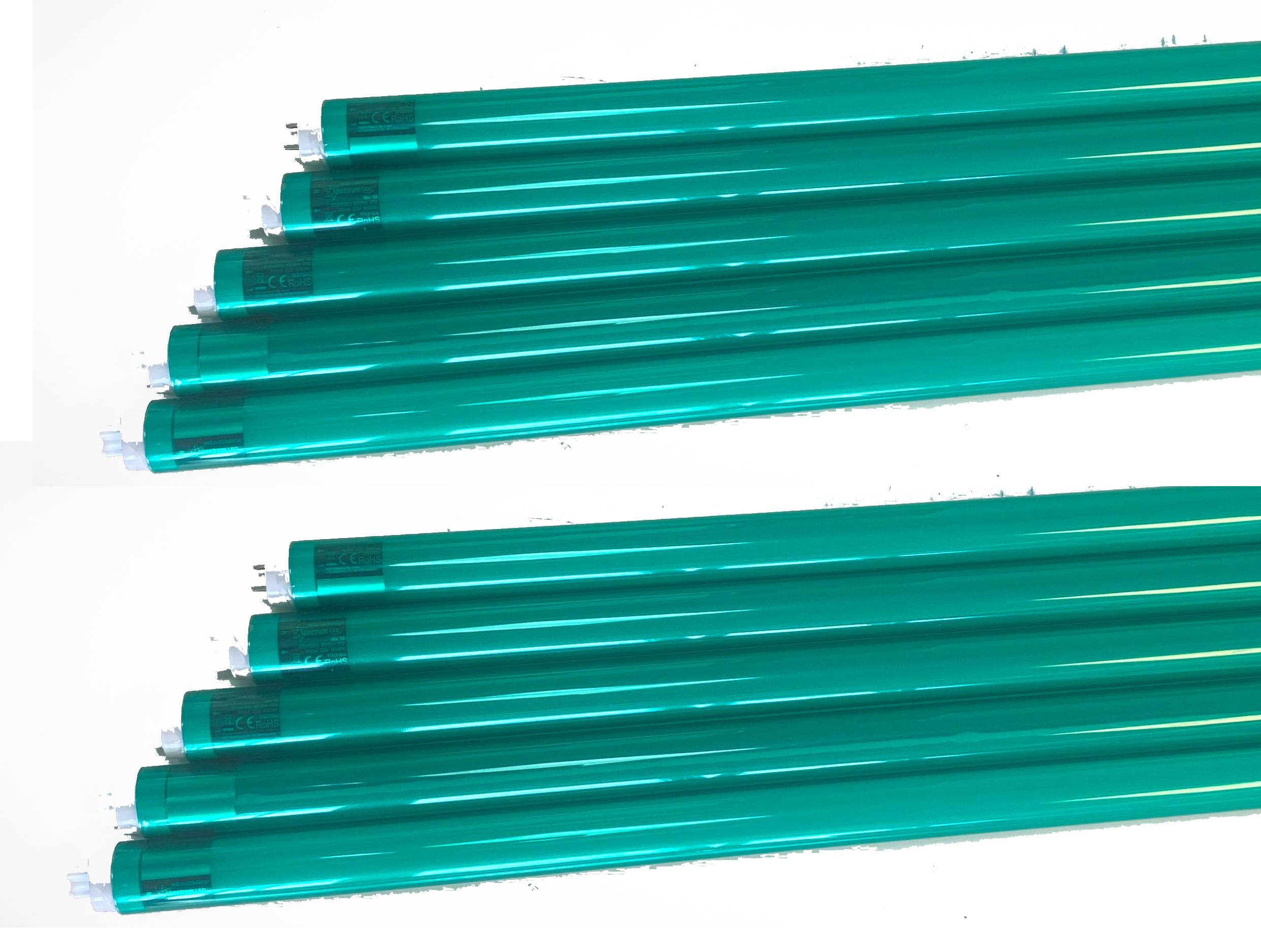 8900 LED Röhre 10erPack 18W T8 120cm 2000 Lm Kunststoff Hellgrün