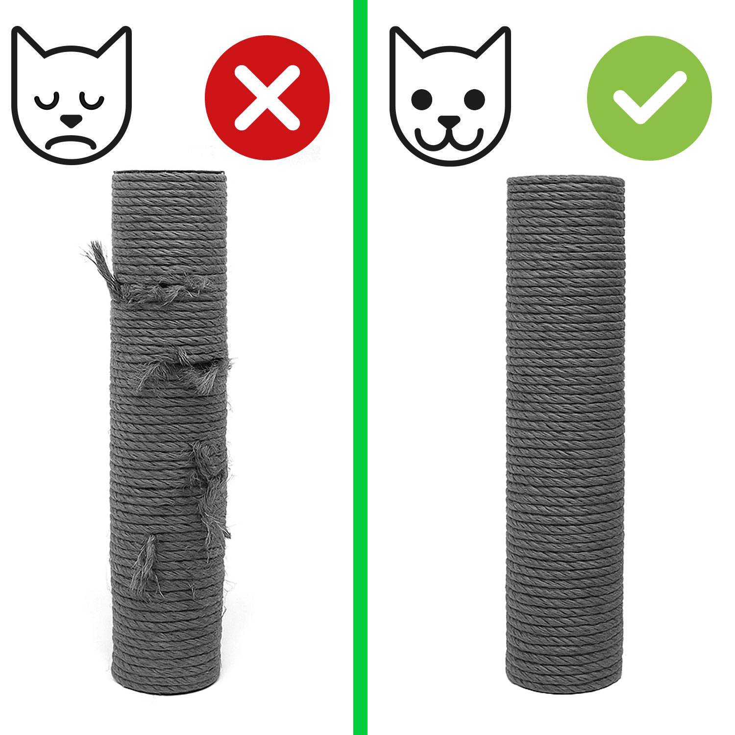 30 cm Sisalstamm für Kratzbaum Ersatzstamm M8 - Ø 9,2 cm Sisalsäule Kratzstamm