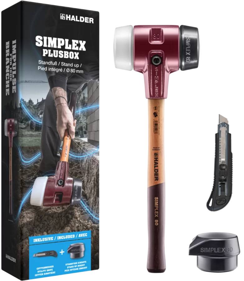 HALDER SIMPLEX Plusbox Standfuß Ø 80 mm Superplastik / Gummi + Cuttermesser