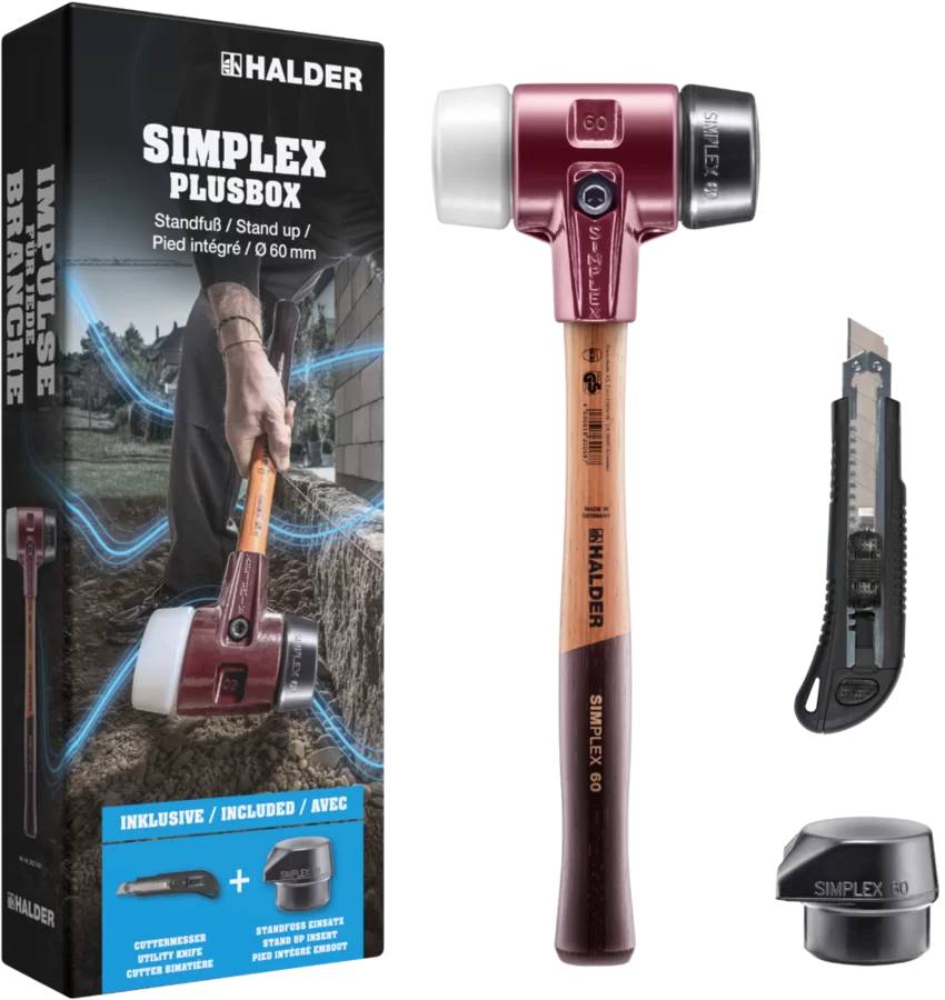 Schonhammer SIMPLEX-Plusbox Starterkit L.165mm Kopf-D.60mm mittelh.lackiertes HO
