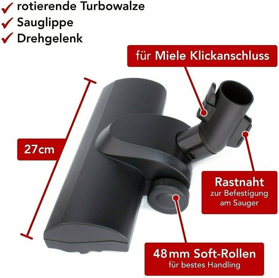 XXL Staubsauger Ersatzteile Staubsaugerzubehör Staubsaugerersatzteil Set für Original Miele Rohr Düse Bürste Turbodüse