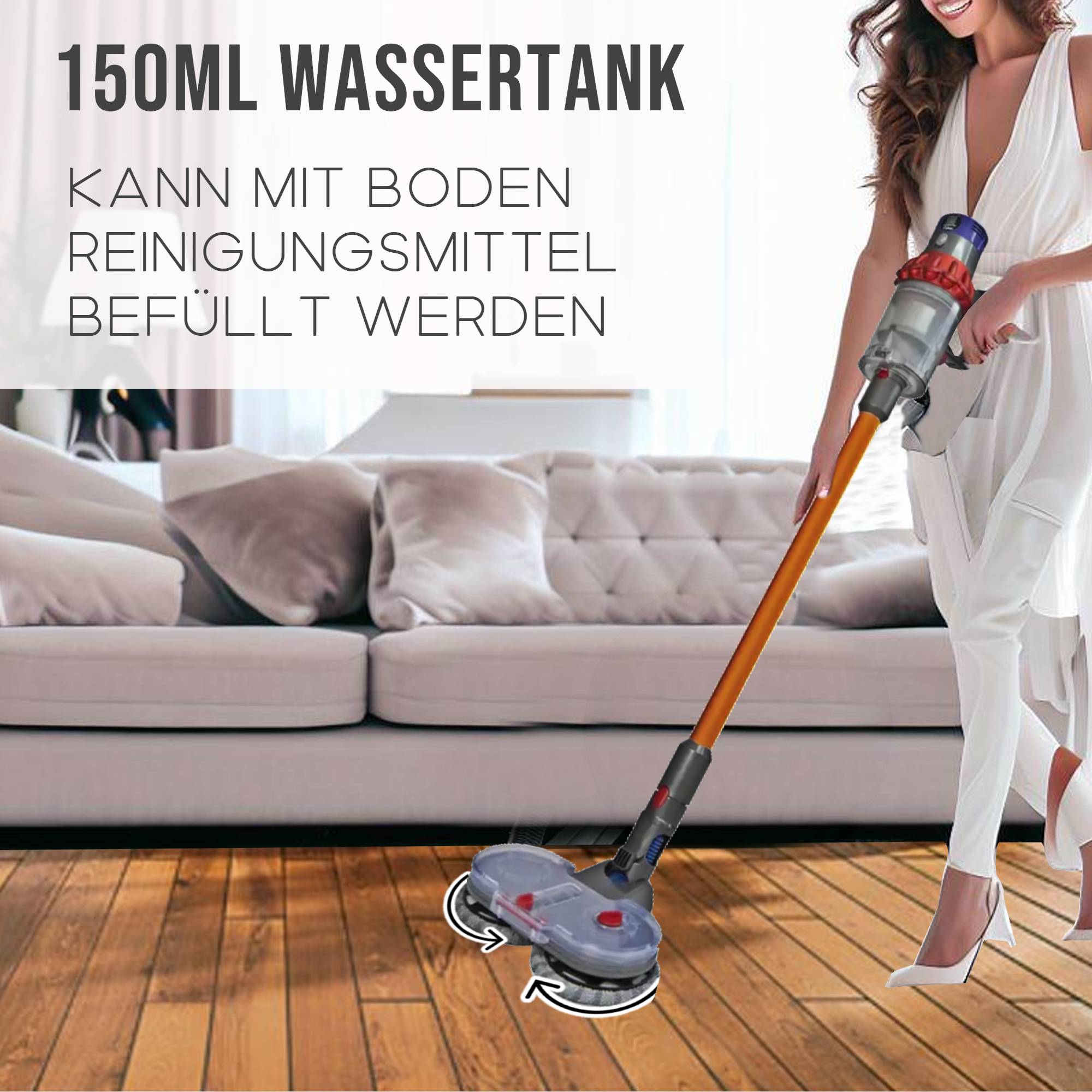 Für Dyson Wischaufsatz V7 V8 V10 V11 V15 Bodenwischer Staubsaugerdüse Bodendüse