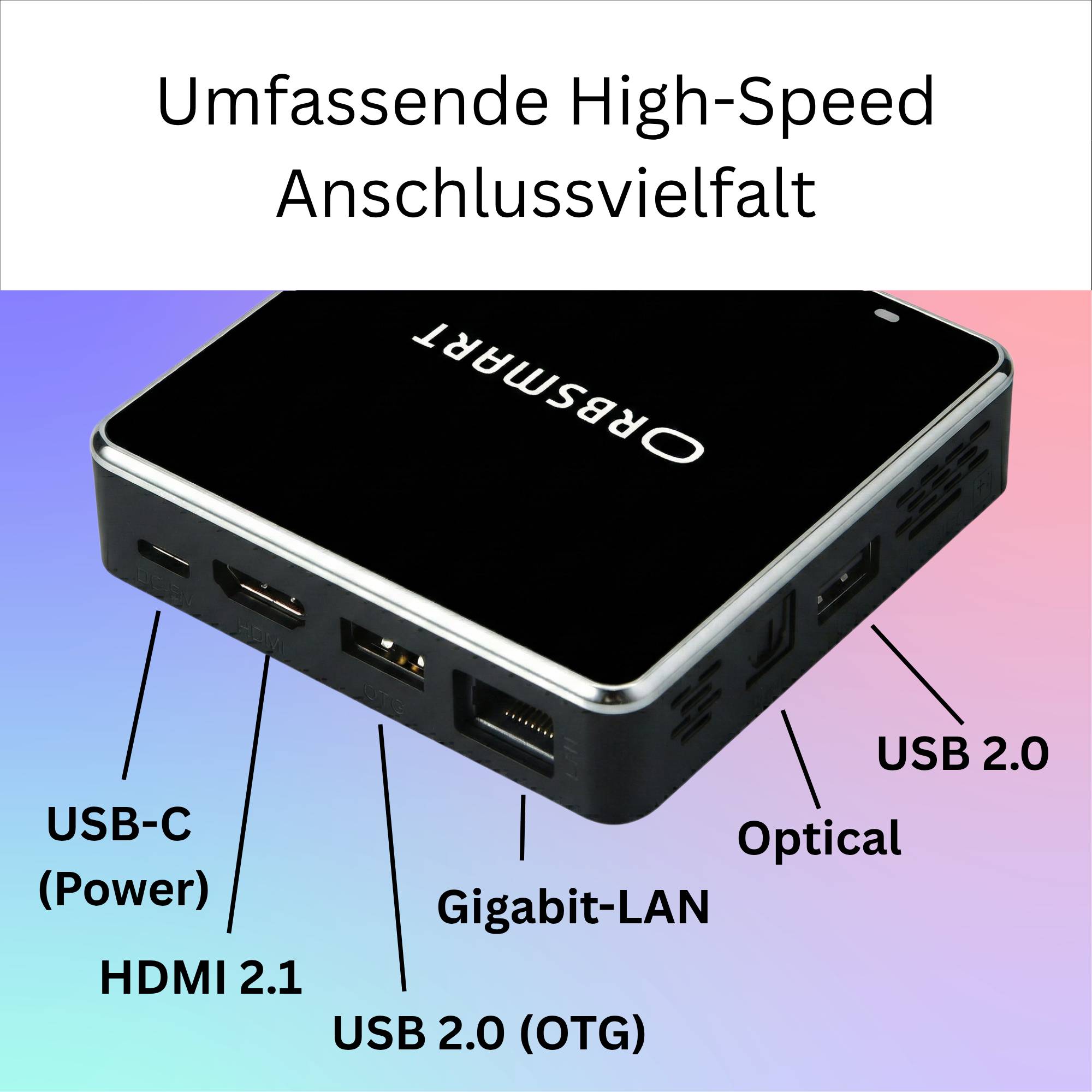 Android 14 Mini-PC Orbsmart S89L 4K HDR TV Box Computer (Quad-Core, 4GB RAM, HDMI 2.1, WiFi 6)
