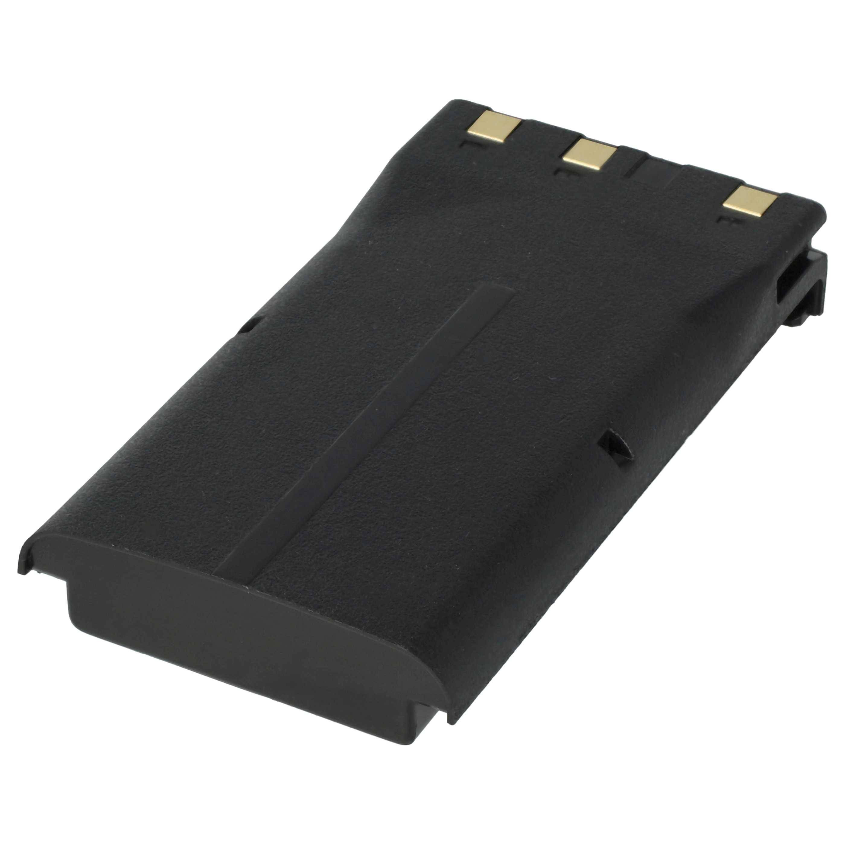 Ein schwarzer wiederaufladbarer Akkupack mit goldenen Kontakten, entwickelt für elektronische Geräte.