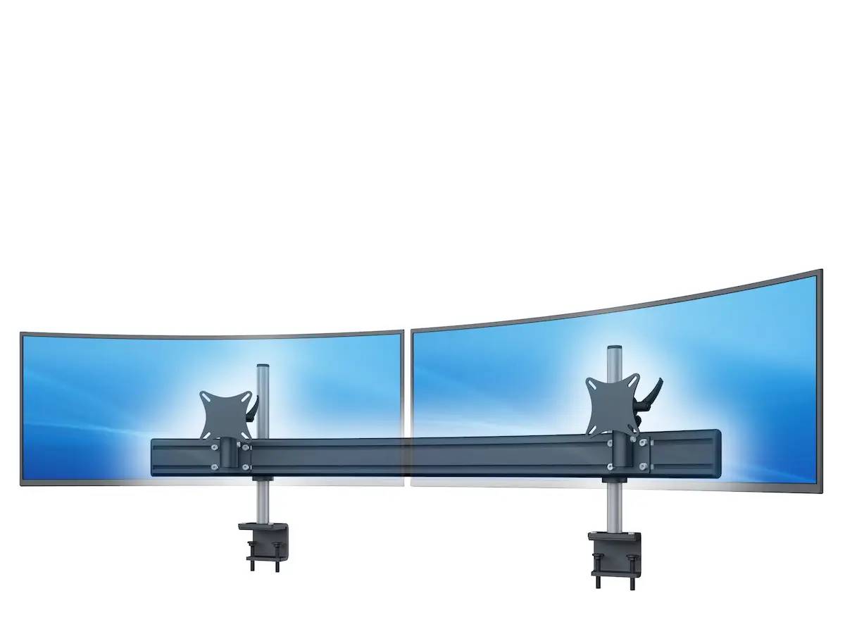 Curved Monitorhalter Para für 2 Bildschirme bis 34" mit Tischklemme