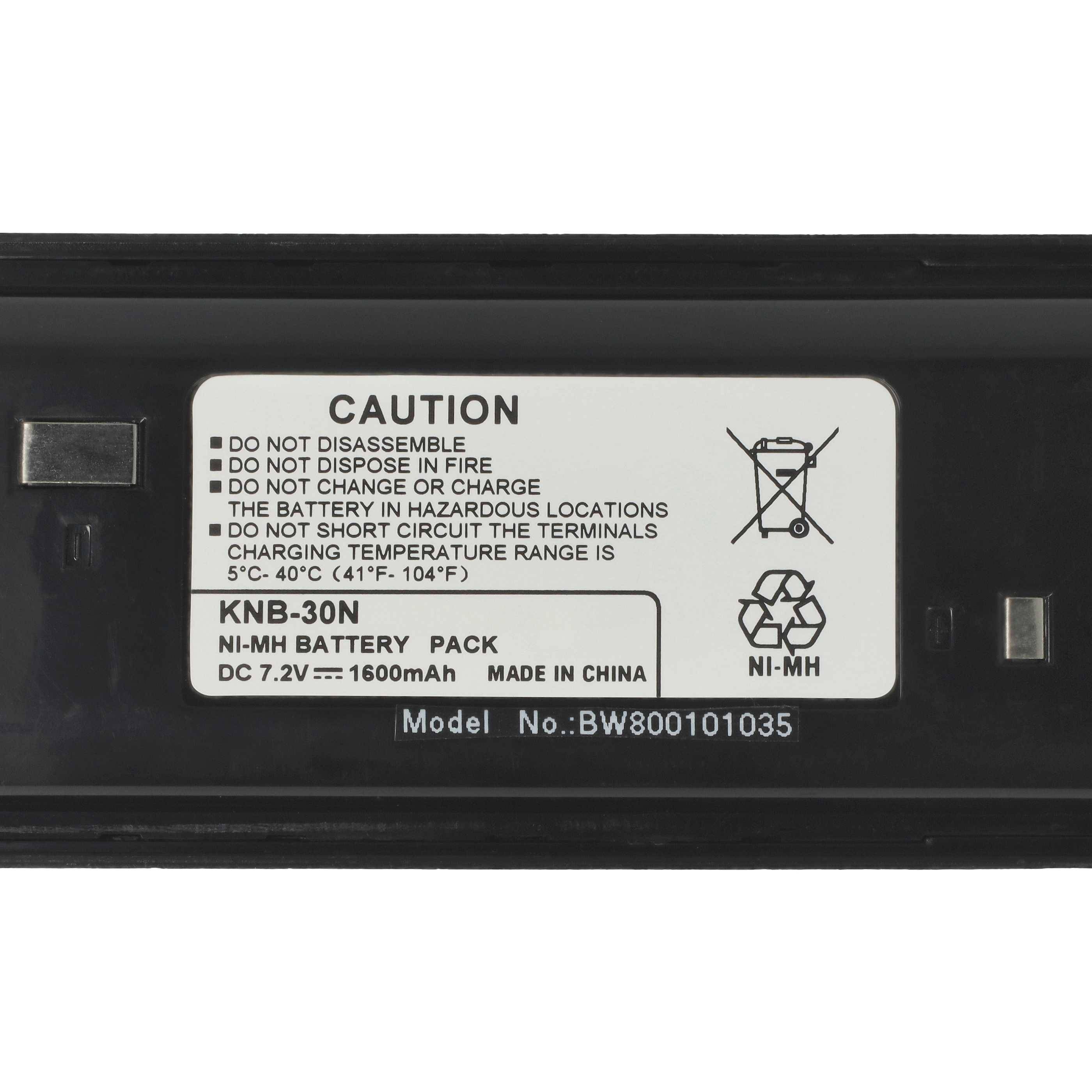 vhbw 5x Akku Ersatz für Kenwood KSC-31, KNB-53N, KNB-53, KNB-30N, KNB-30A, KNB-30, KNB-29N für Funkgerät, Walkie Talkie (1600 mAh, 7,2 V, NiMH)