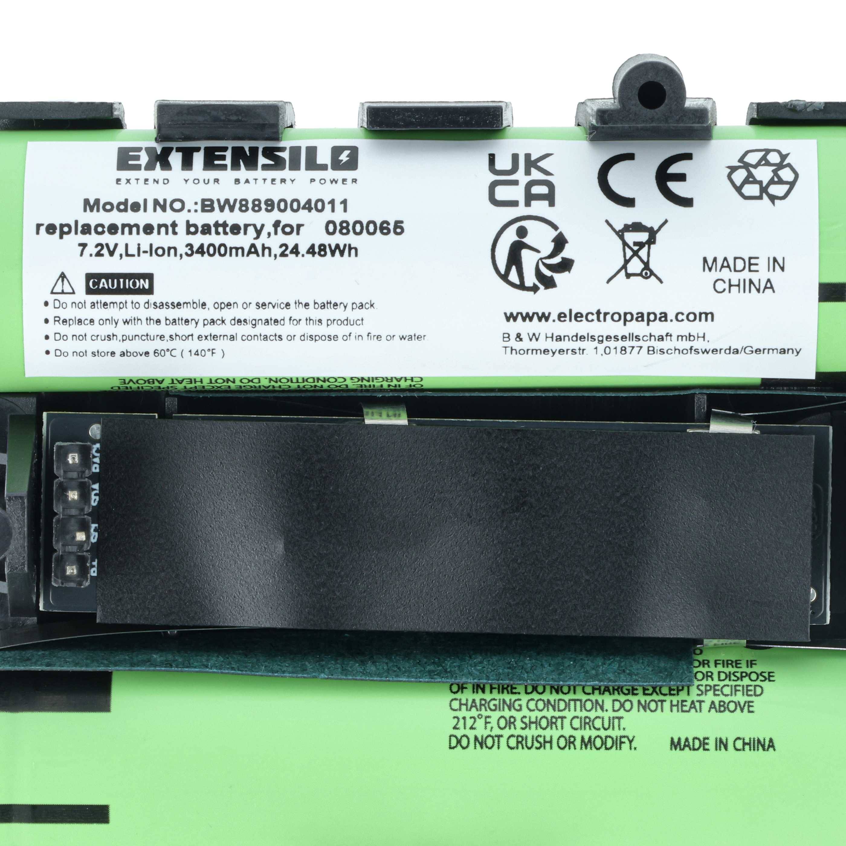 EXTENSILO Akku Ersatz für Bose 829049-0210, 080065, 080063, 080061 für Lautsprecher Boxen Speaker (3400 mAh, 7,2 V, Li-Ion)