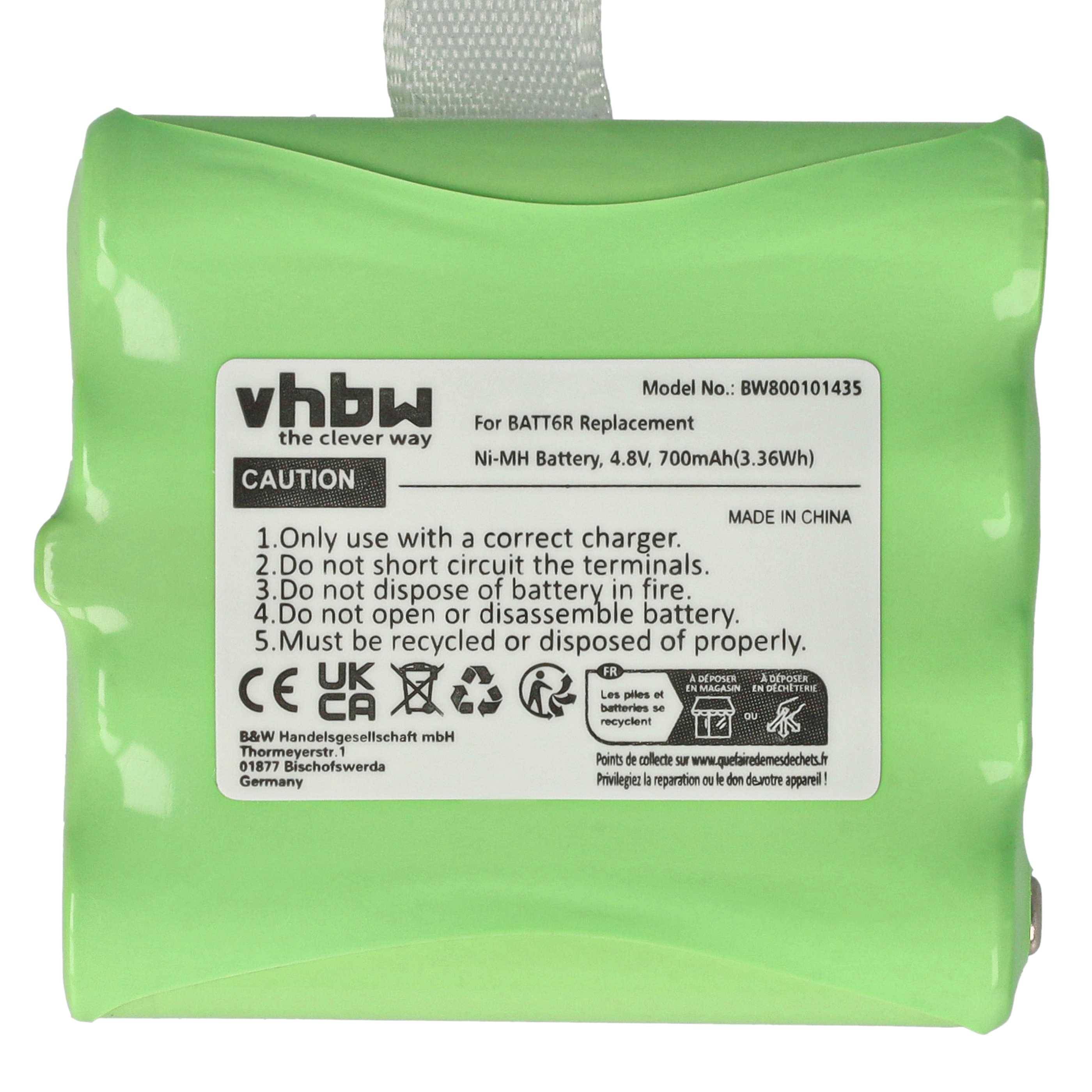 vhbw 2x Akku kompatibel mit Uniden GMR2240, GMR2238, GMR2872, GMR2838, GMR2059, GMR2099, GMR2089 Funkgerät, Walkie Talkie (700 mAh, 4,8 V, NiMH)