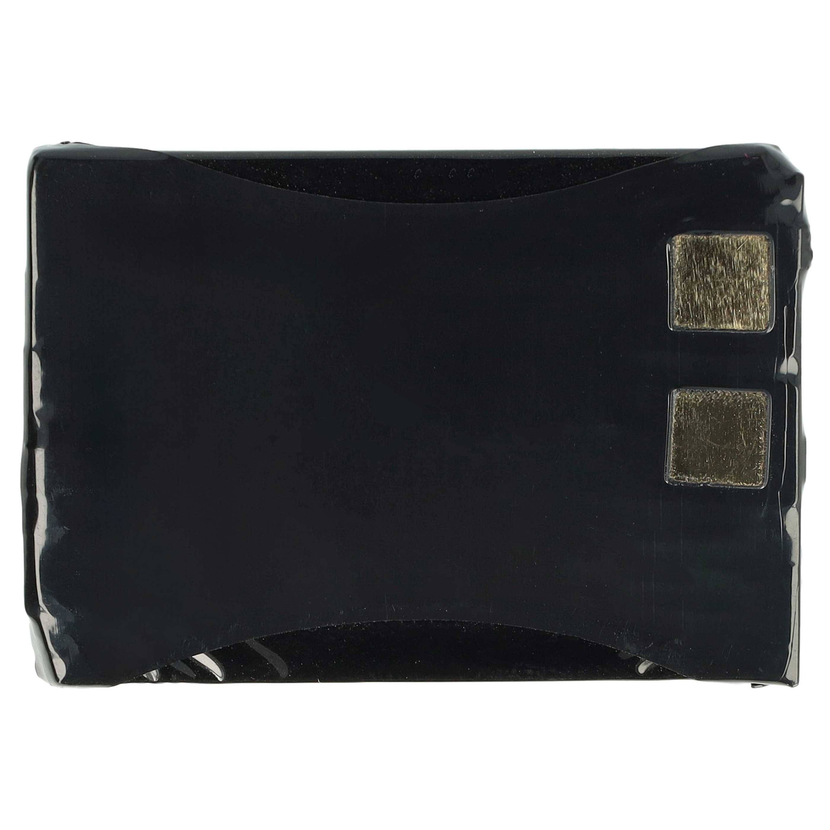 Eine schwarze Geldbörse mit zwei sichtbaren goldenen Flicken auf der Vorderseite.