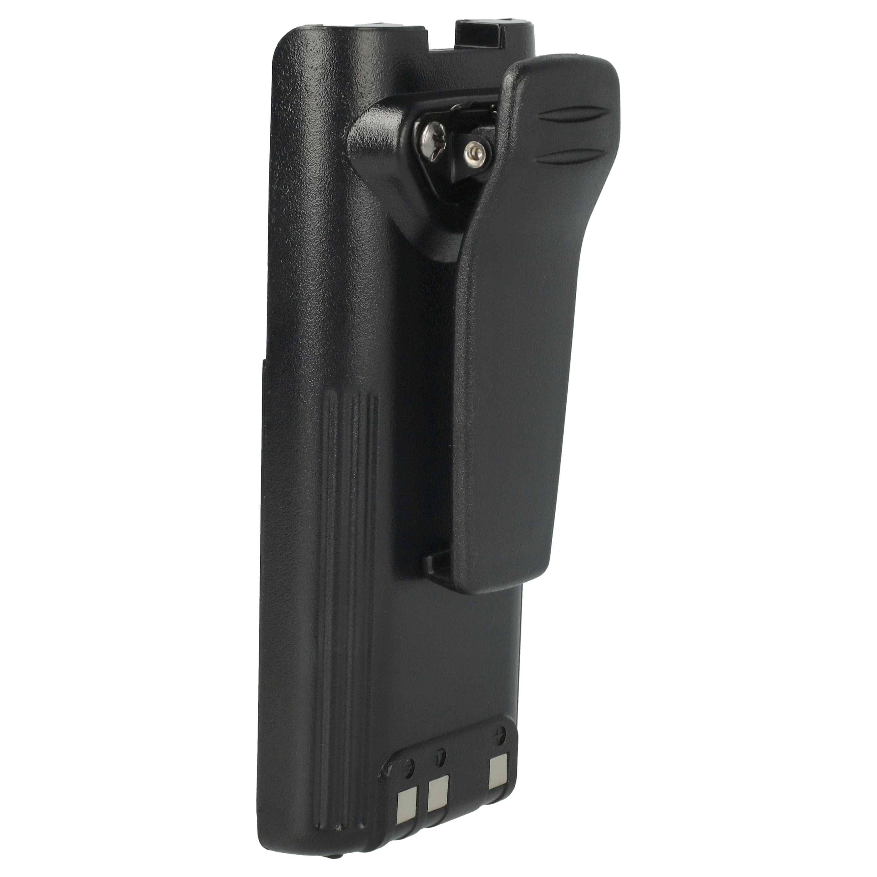 vhbw 2x Akku kompatibel mit Icom IC-A24, IC-F11S, IC-F11, IC-A6, IC-A24E Funkgerät, Walkie Talkie (1650 mAh, 7,2 V, NiMH) + Gürtelclip