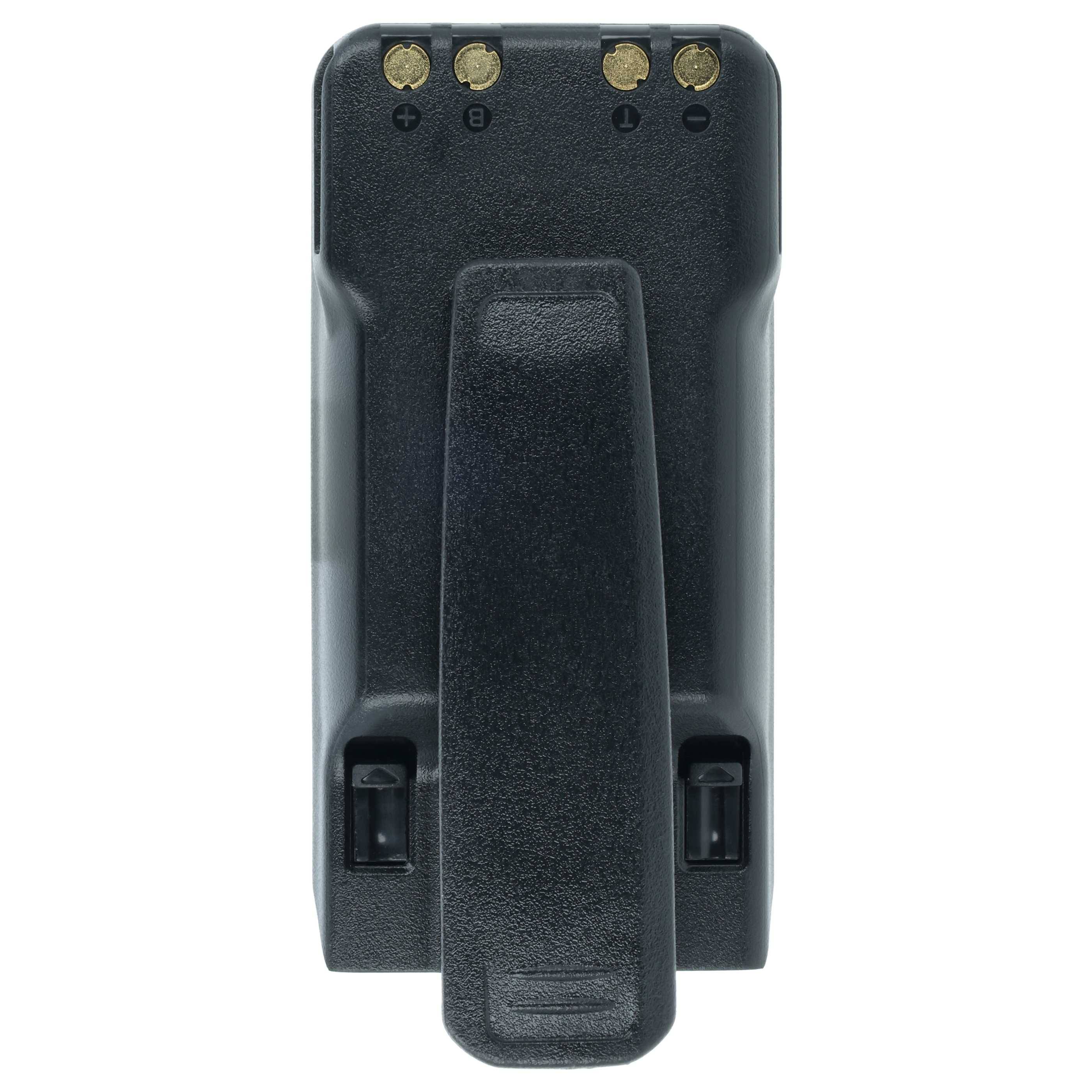 vhbw Akku kompatibel mit Bearcom Funkgerät, Walkie Talkie (2250 mAh, 7,4 V, Li-Ion) + Gürtelclip