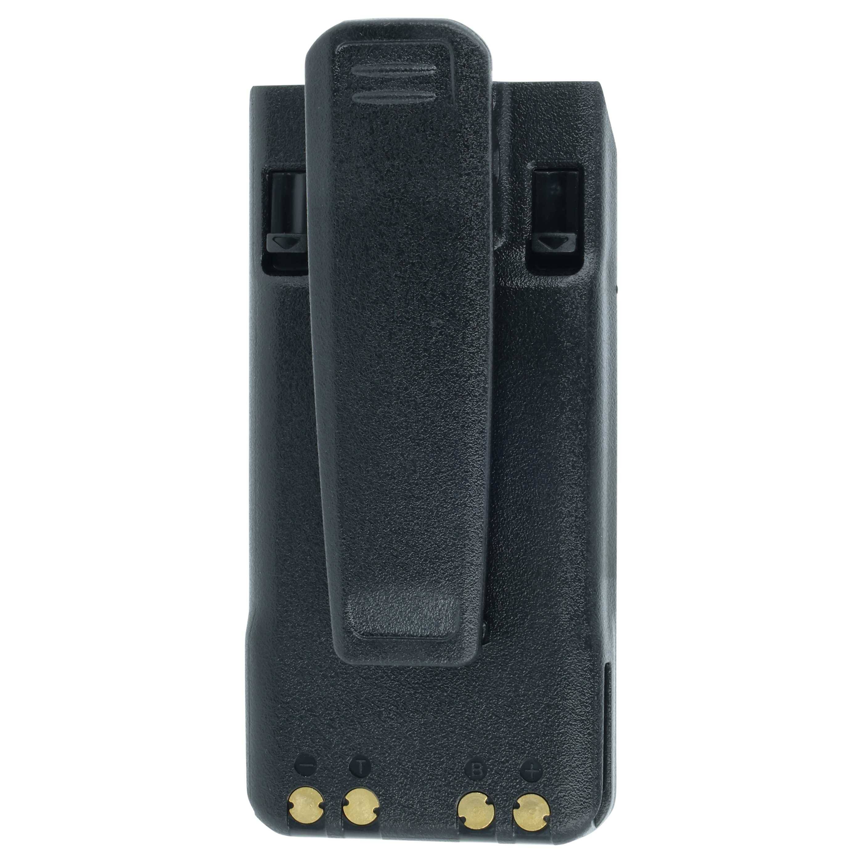 vhbw 2x Akku Ersatz für BearCom für Funkgerät, Walkie Talkie (1500 mAh, 7,4 V, Li-Ion) + Gürtelclip