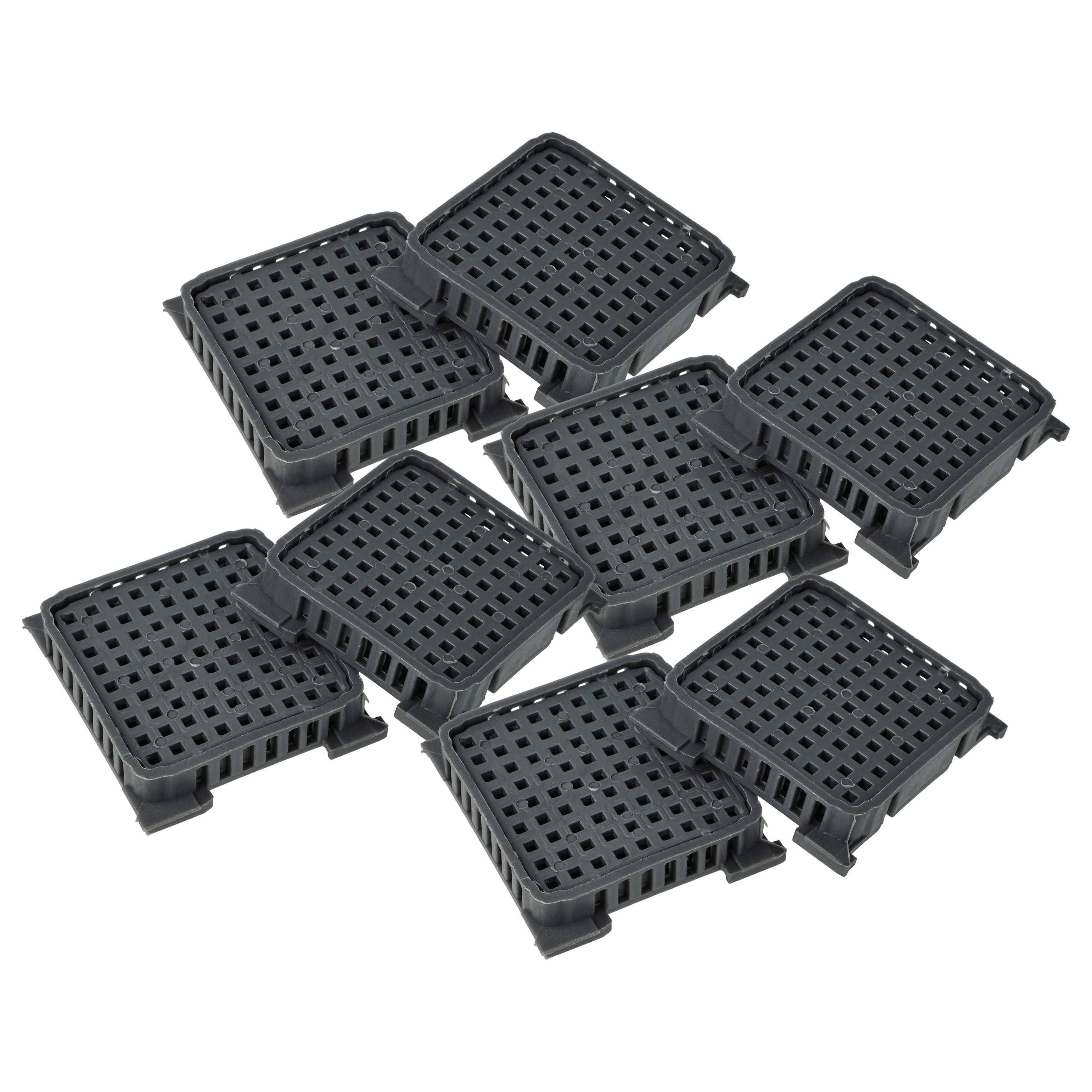 vhbw 8x Filter kompatibel mit Liebherr Rsfd 4600-22A, Rsfd 5000-22A, Rsfd 5220-22A, Rsfe 4620-20A Kühlschrank - Aktivkohlefilter