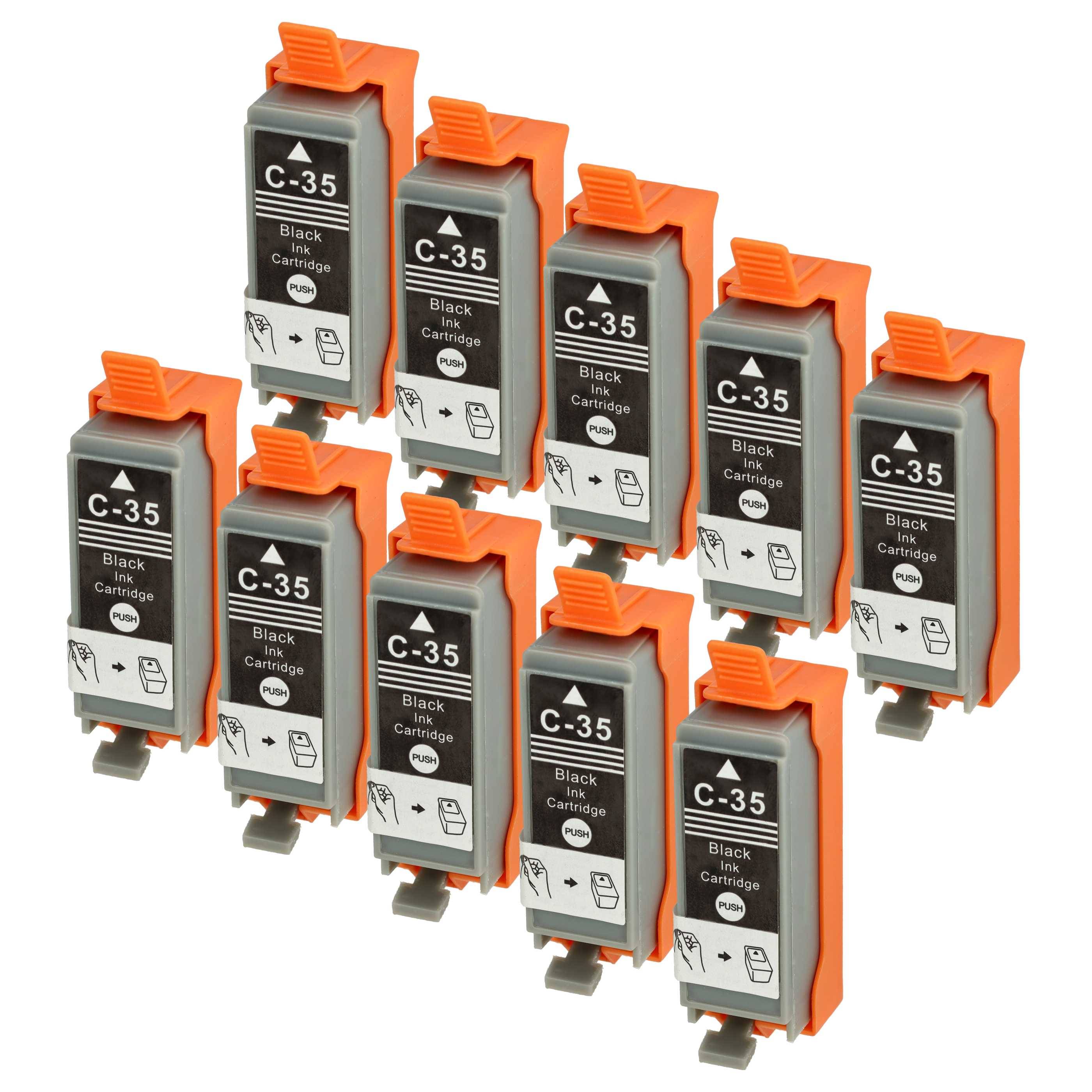 vhbw Tintenpatrone Schwarz als Ersatz für Canon PGI-35BK (kompatibel, 10er-Pack, 10ml)