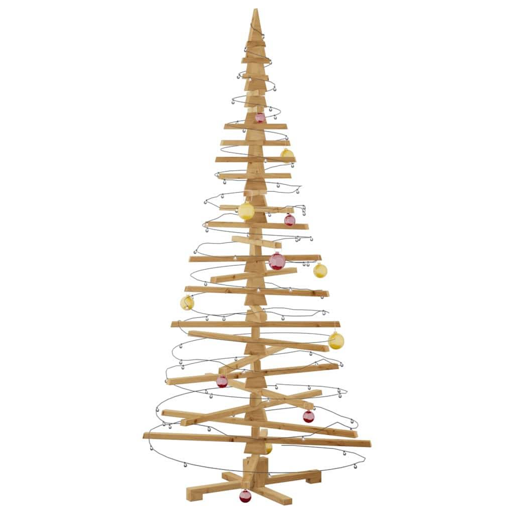 vidaXL Holz Weihnachtsbaum mit Ständer Braun 210 cm Massivholz Kiefer