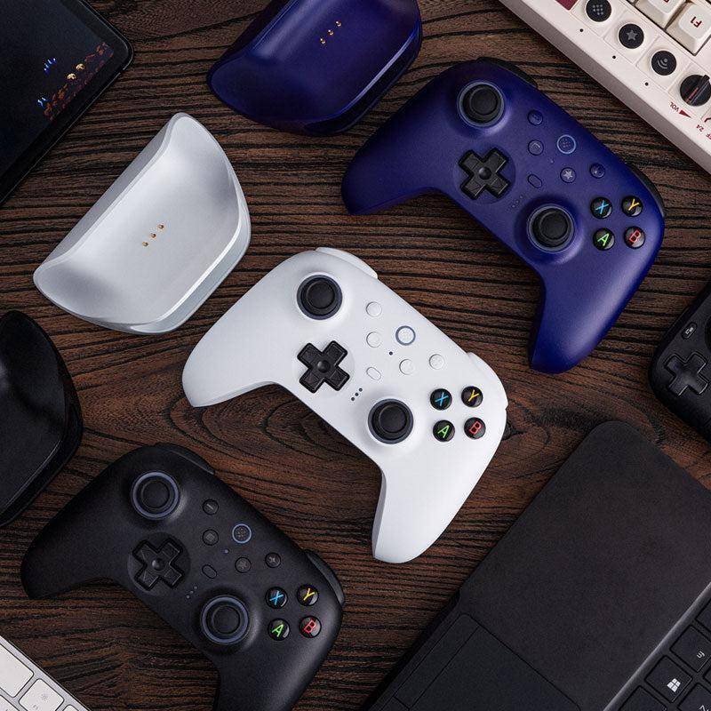 8BitDo Ultimate 2 Bluetooth Controller, Hall Effekt TMR-Sticks, Fire Ring, 2,4G, USB-C - Farbe: Weiß