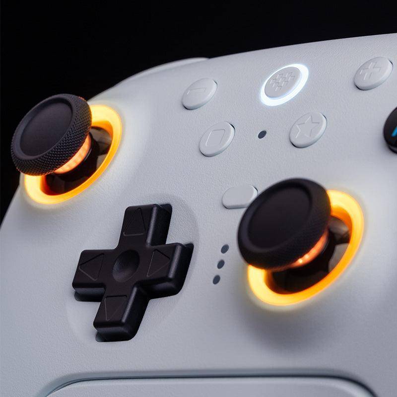 8BitDo Ultimate 2 Wireless Controller, Hall Effekt TMR-Sticks, Fire Ring, 2,4G, Bluetooth, USB-C - Farbe: Weiß