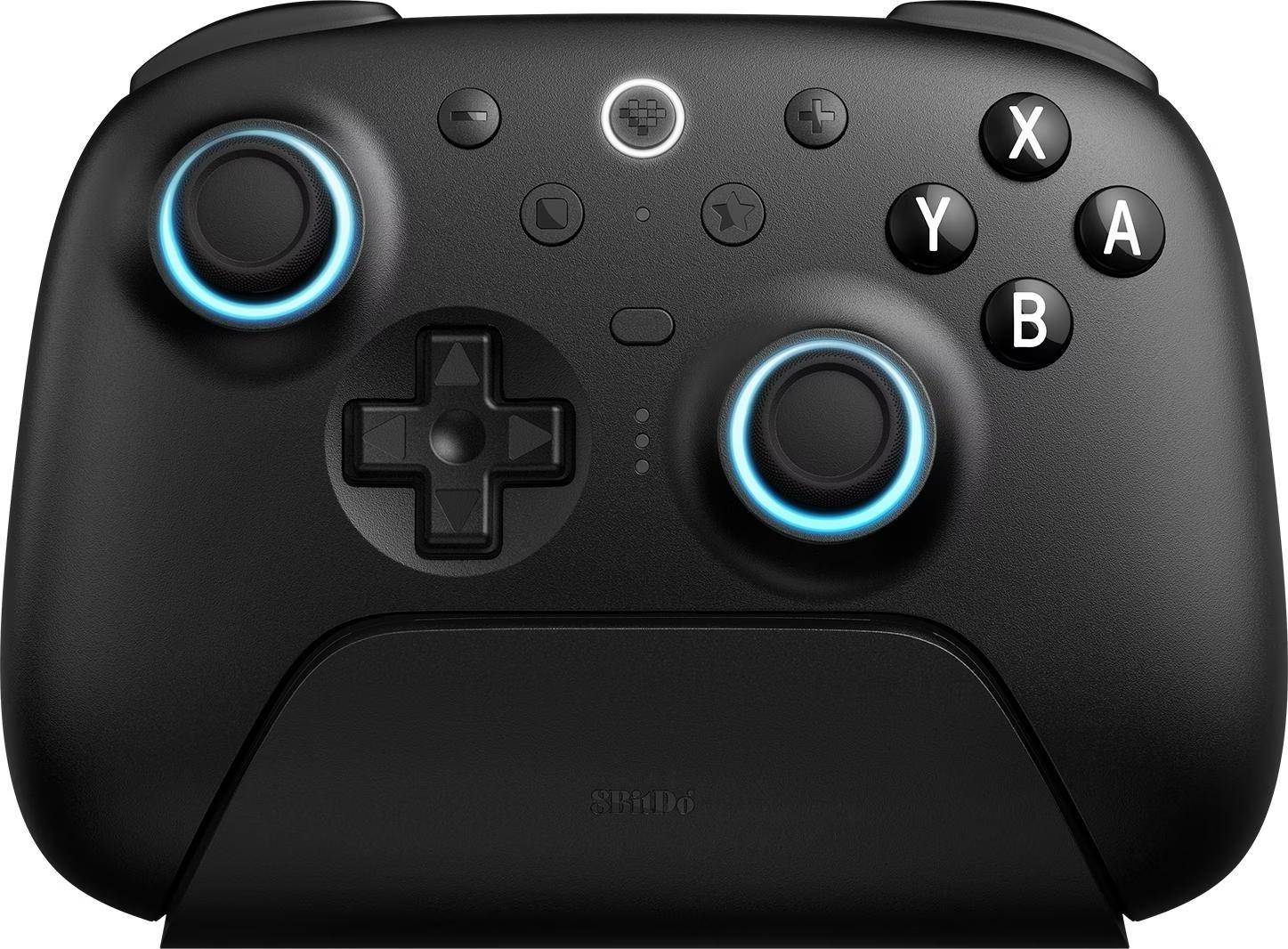8BitDo Ultimate 2 Bluetooth Controller, Hall Effekt TMR-Sticks, Fire Ring, 2,4G, USB-C - Farbe: Schwarz