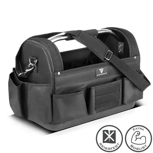 STAHLWERK Werkzeugtasche mit 11 Außentaschen 10 Innentaschen Installateur Tasche STAHLWERK Werkzeugtasche mit 11 Außentaschen 10 Innentaschen Installateur Tasche