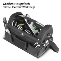 STAHLWERK Werkzeugtasche mit 11 Außentaschen 10 Innentaschen Installateur Tasche STAHLWERK Werkzeugtasche mit 11 Außentaschen 10 Innentaschen Installateur Tasche