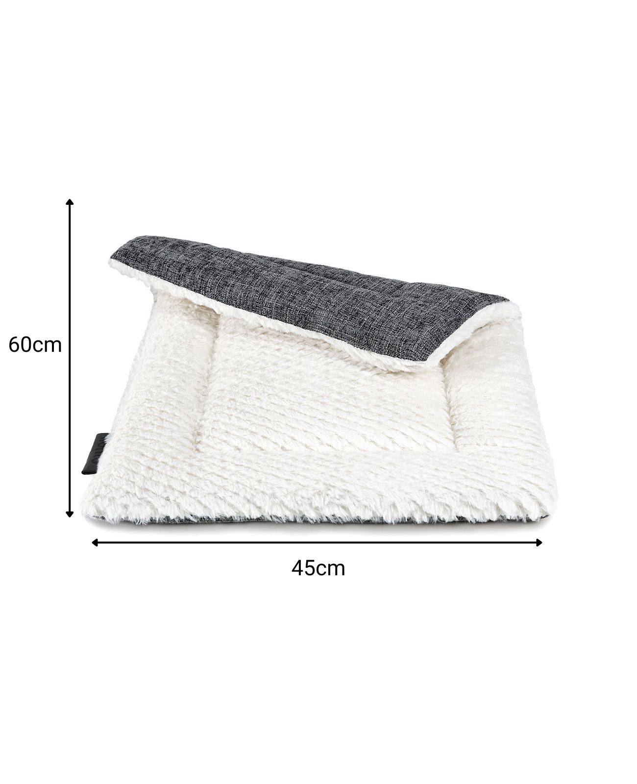 lionto Katzen-Wendedecke, flauschige, wendbare Decke für Sofa, Körbchen & Fensterbrett, pflegeleicht & robust, 60x45 cm