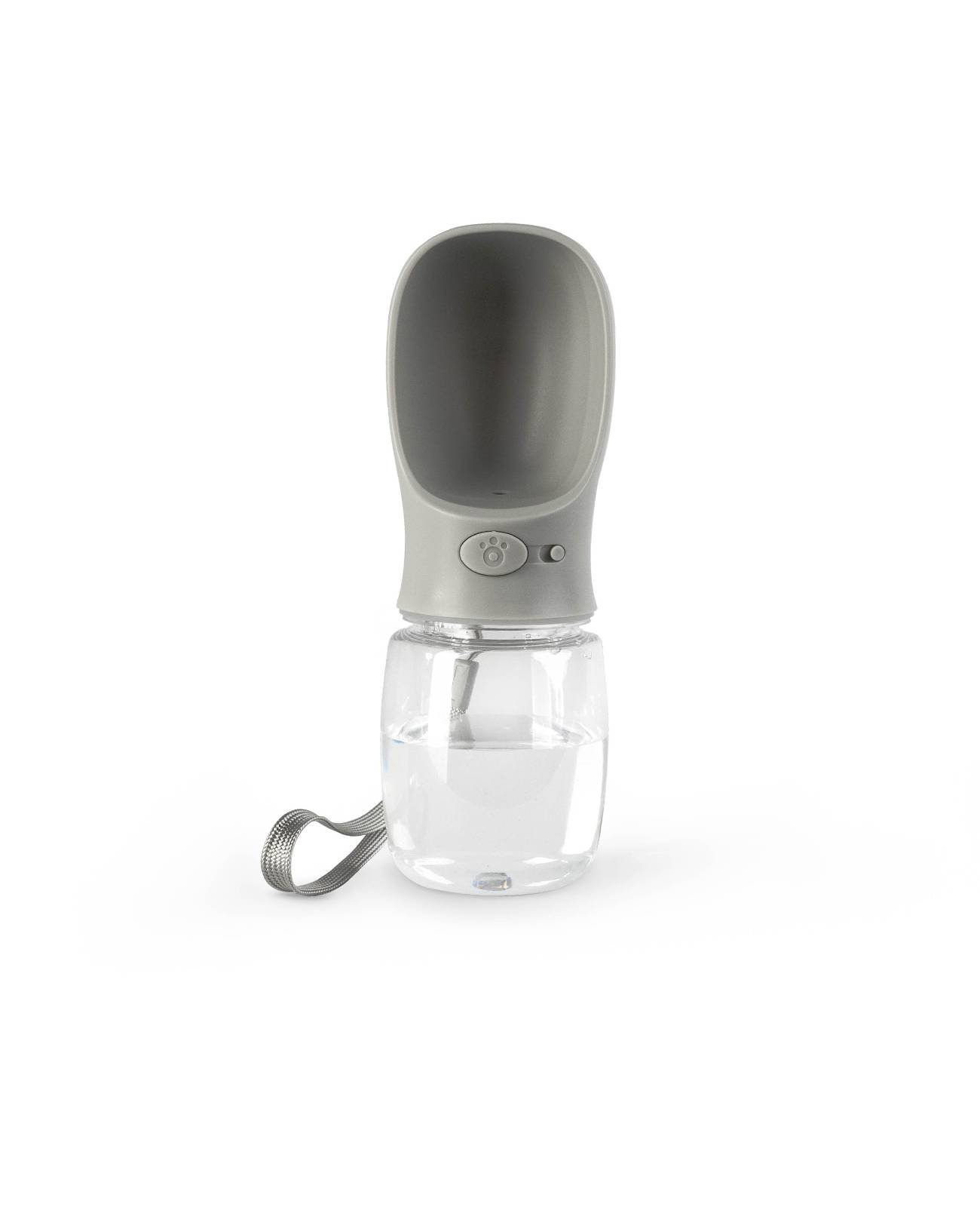 lionto Wasserspender, Trinkflasche für Hunde auf Spaziergängen & Reisen, auslaufsicher, leicht & hygienisch, 350ml, grau