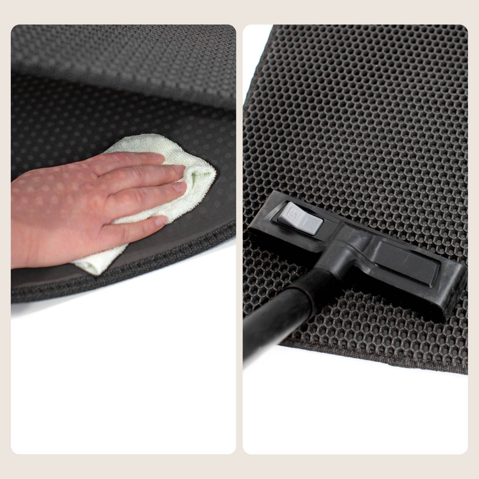 lionto Katzenstreumatte mit effektiver Wabenstruktur gegen Streureste, pfotenfreundlich & robust, 76x61 cm, schwarz