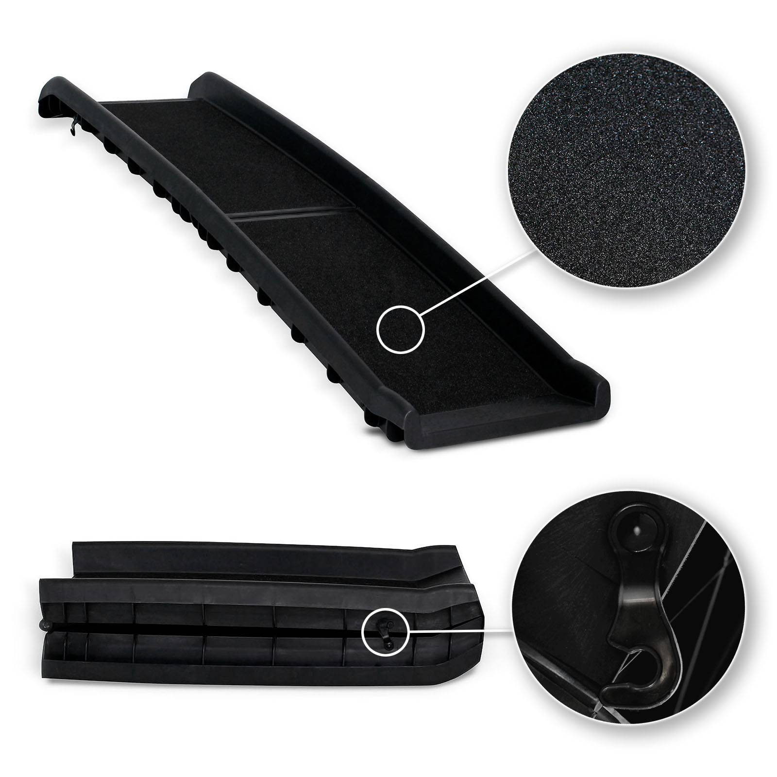 lionto Hunderampe, klappbare Einstiegshilfe mit Anti-Rutsch-Oberfläche, bis 90 kg belastbar, leicht & stabil