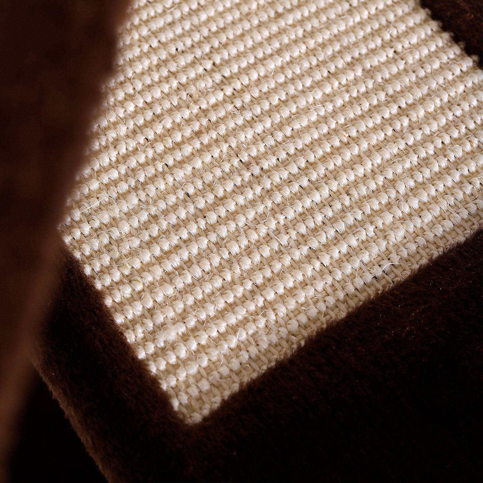 lionto Katzenkratzbaum 100 cm, platzsparender Kratzbaum mit mehreren Ebenen & Sisalzonen zur Krallenpflege, braun/beige