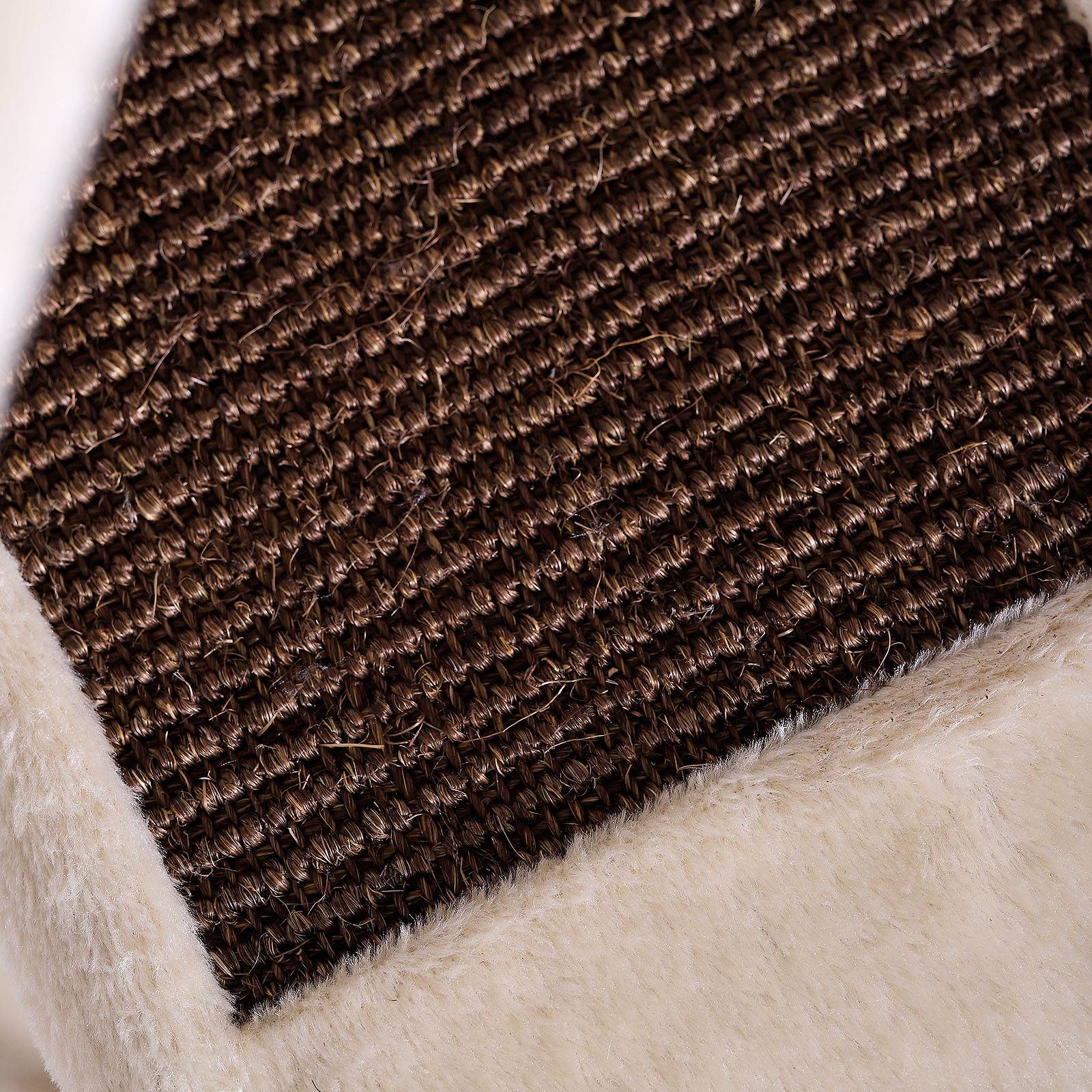 lionto Katzenkratzbaum 100 cm, platzsparender Kratzbaum mit mehreren Ebenen & Sisalzonen zur Krallenpflege, beige/braun