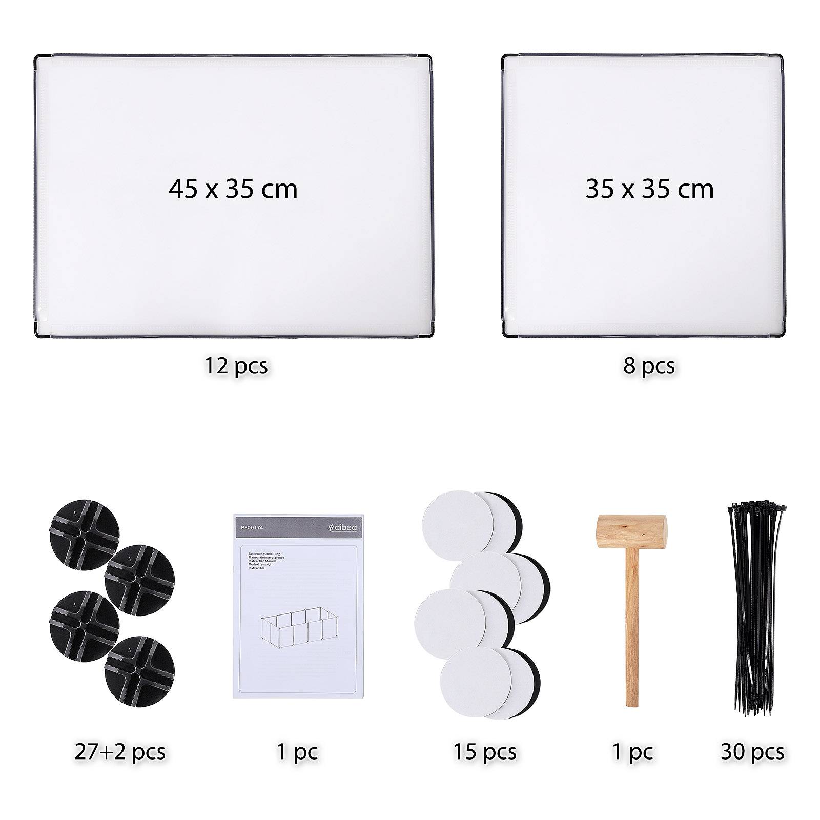 lionto Steckgehege für Nager, flexibles Kunststoffgehege mit Bodenplatten, pflegeleicht, erweiterbar & sicher, 145x74x47 cm