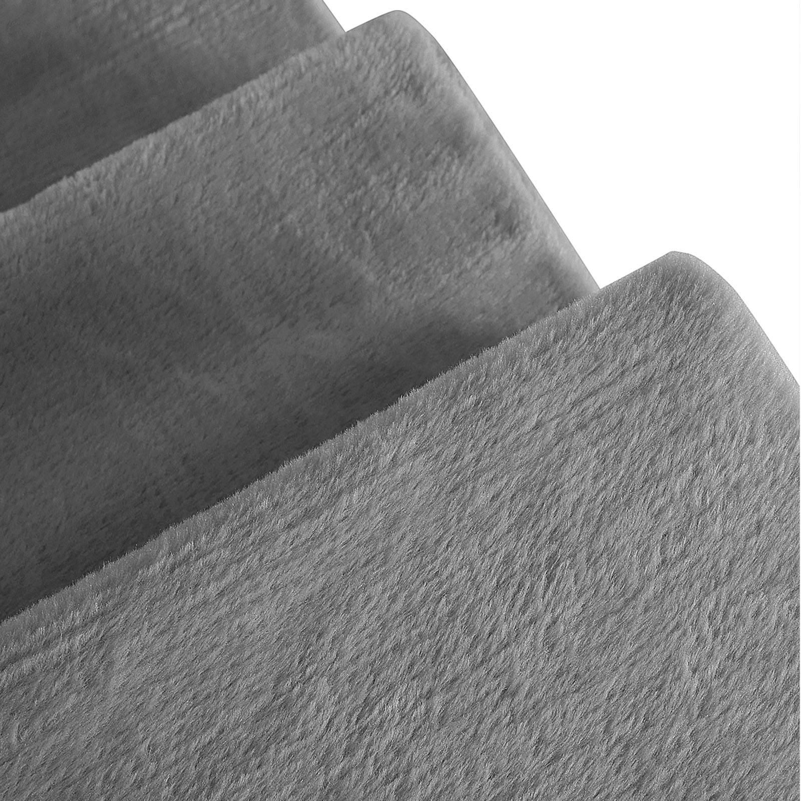 lionto Hundetreppe, weich gepolstert & gelenkschonend, rutschfest & stabil, mit abnehmbarem Plüschbezug, 46x36x34 cm, hellgrau