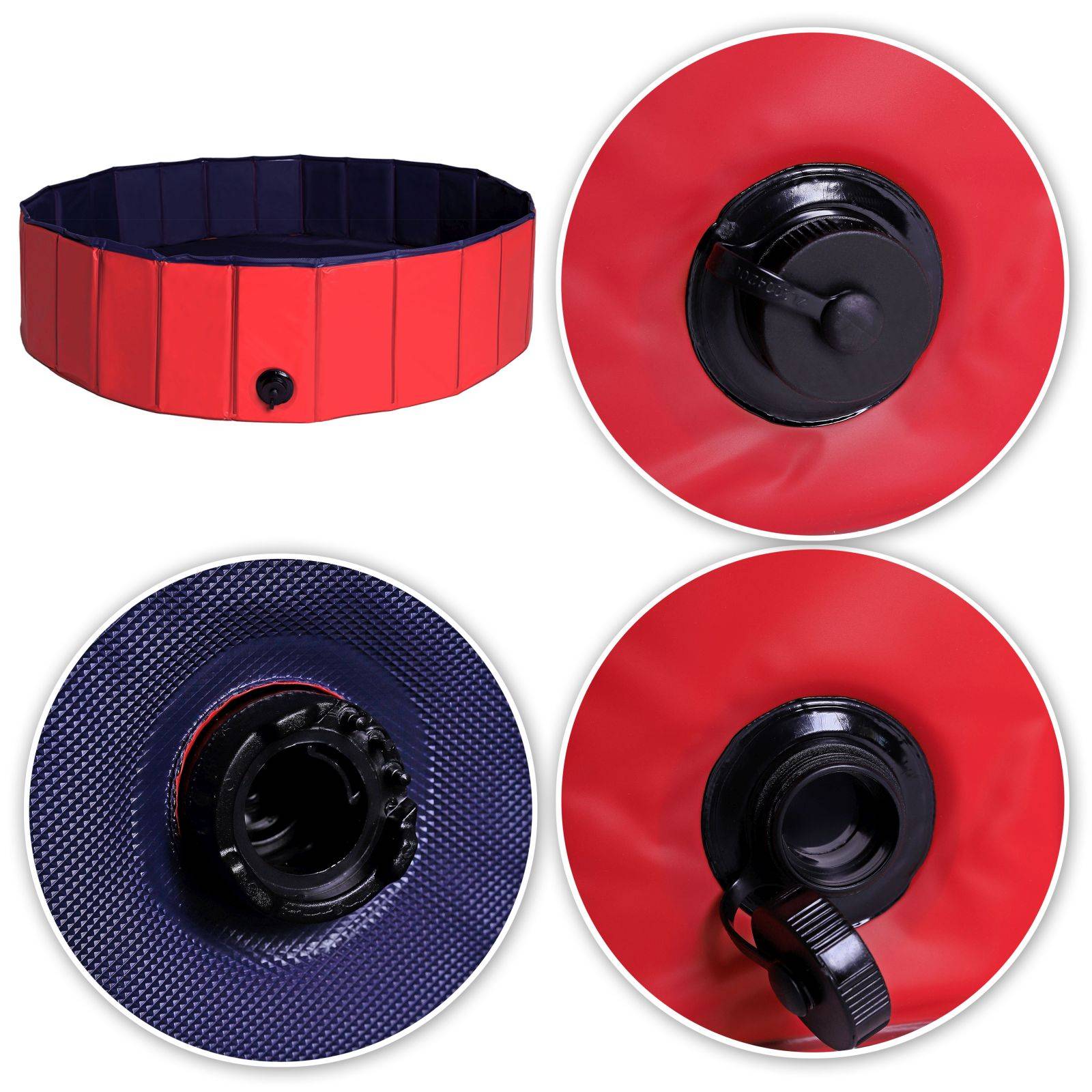 lionto Pool für Enten, Gänse & Hühner, stabil & leicht zu reinigen, Abflussventil & Anti-Rutsch-Boden, kratzfestes PVC, 120 cm Ø