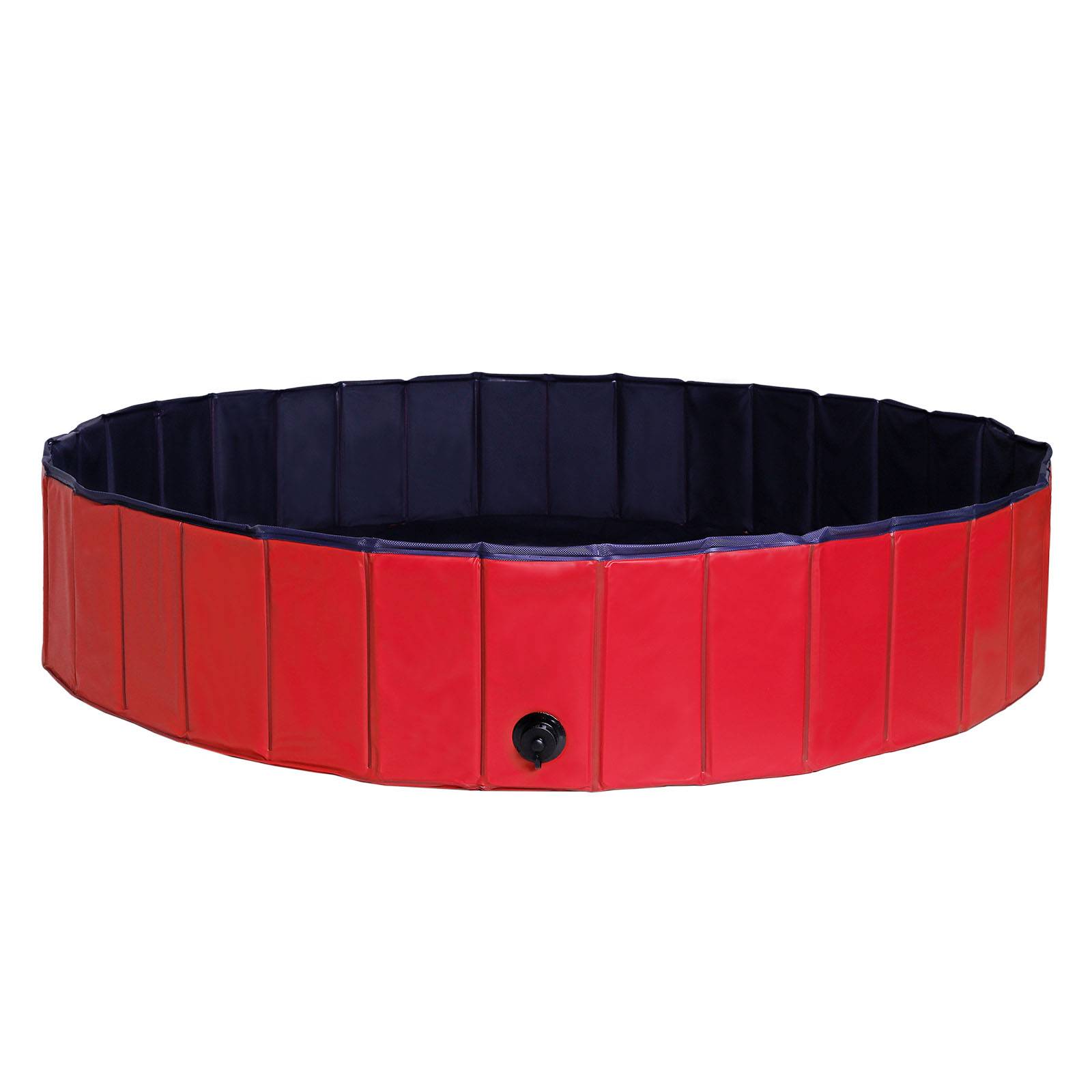 lionto Hundepool faltbar, strapazierfähiges PVC-Planschbecken, kratzfest & rutschfest, mit Abflussventil, 160 cm Durchmesser, Höhe 30 cm