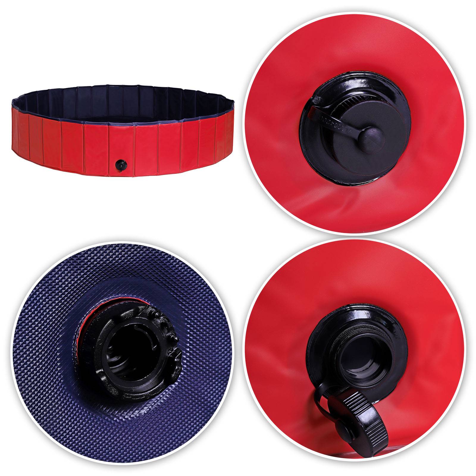 lionto Pool für Enten, Gänse & Hühner, stabil & leicht zu reinigen, Abflussventil & Anti-Rutsch-Boden, kratzfestes PVC, 160 cm Ø