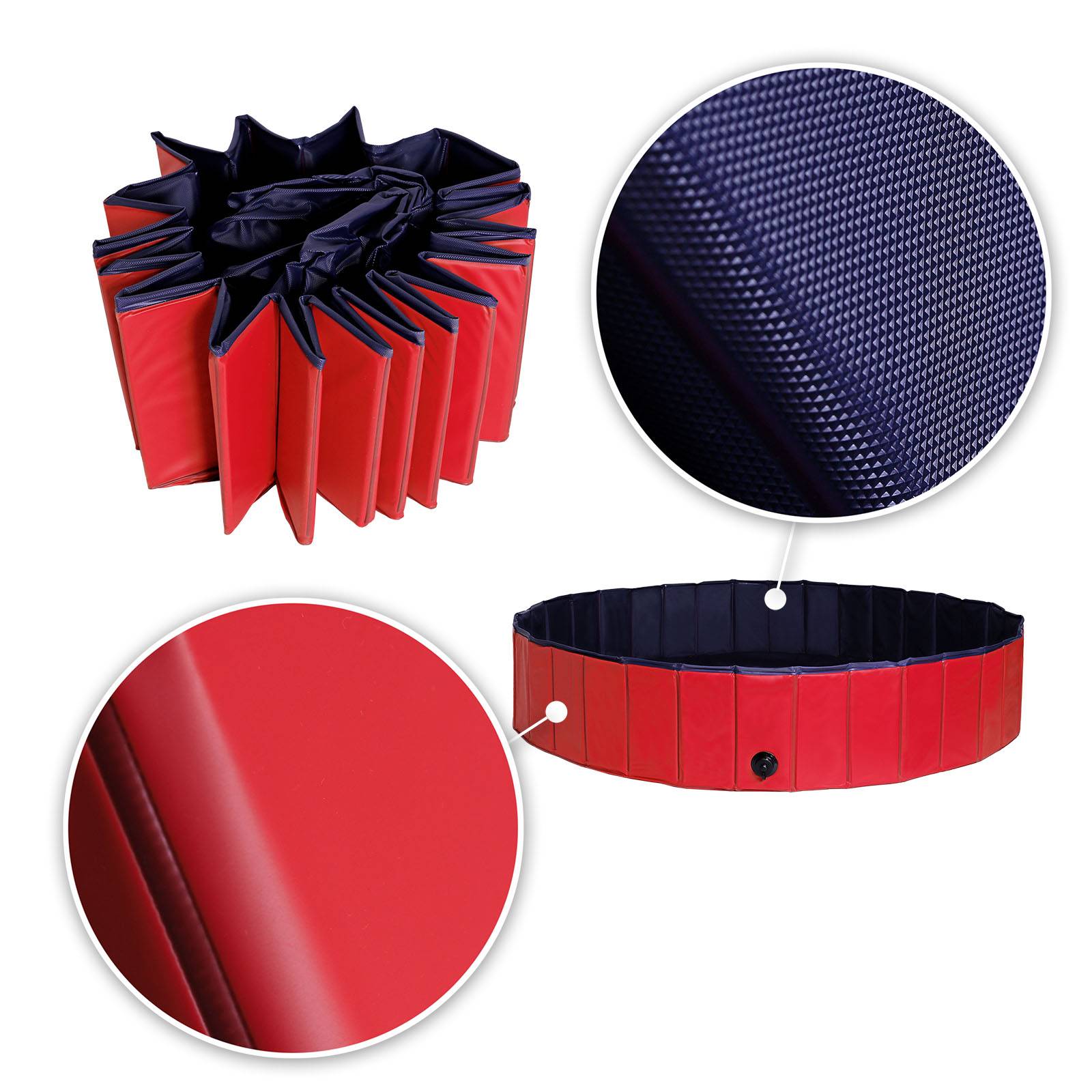 lionto Pool für Enten, Gänse & Hühner, stabil & leicht zu reinigen, Abflussventil & Anti-Rutsch-Boden, kratzfestes PVC, 160 cm Ø